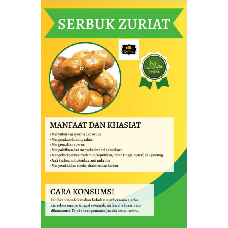 

Bubuk zuriat kemasan 1kg paket free Testpack