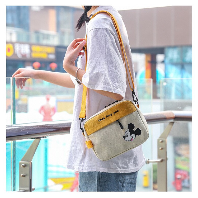 kids_storeofficial - Tas Selempang Mini Wanita Terbaru 2021 Kekinian Motif Carakter Mickey Combinasi Korean Style Murah