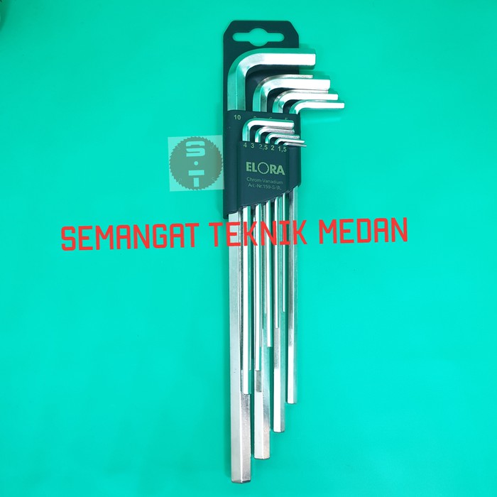 Jual KUNCI L mm SET PANJANG SET HEX KEY MM BIASA SET 9 PCS ELORA