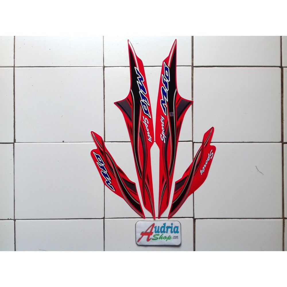 Variasi Striping Stiker Motor Yamaha Mio Sporty 2005 Merah