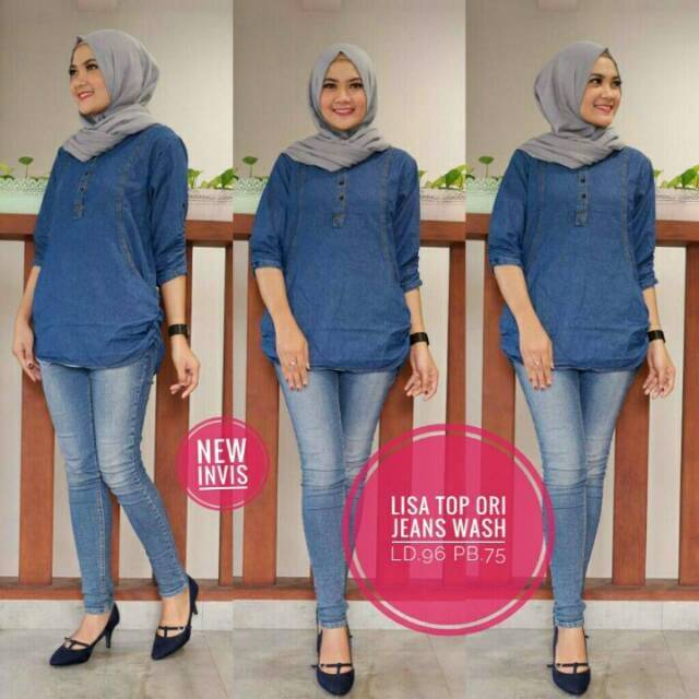 COD#BAJU JEANS WANITA BAJU ATASAN WANITA BLOUSE BAJU ATASAN WANITA TERBARU BAJU KERJA ATASAN WANITA