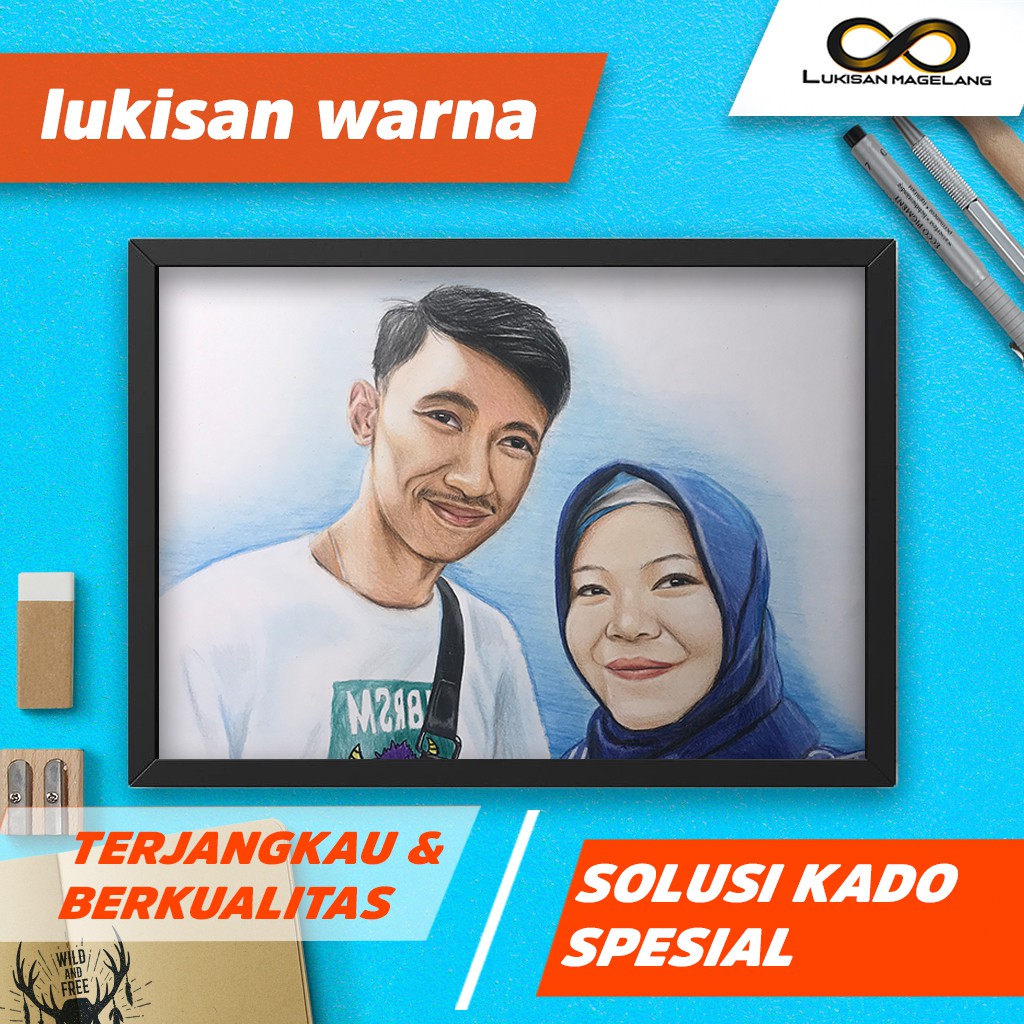 Lukisan wajah pensil warna