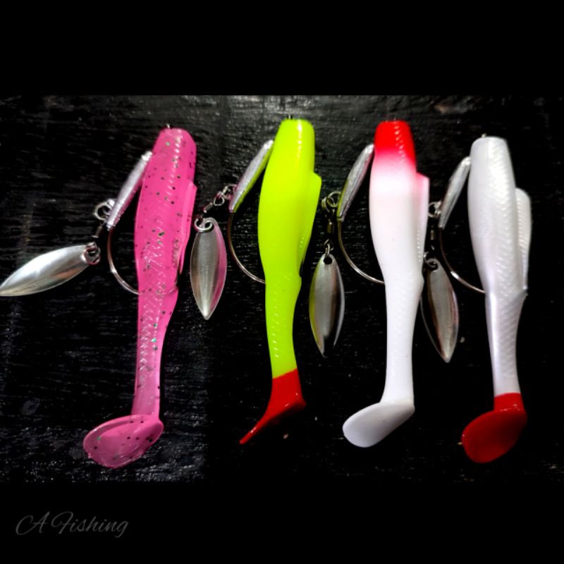 SOFT LURE 8CM PAKAI BLADE I UMPAN CASTING IKAN GABUS DAN TOMAN