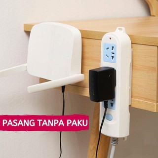 Gantungan Holder Colokan Stop Kontak Remote Tempel Dinding Gantungan Extended Kabel Dengan Perekat - Gantungan Tempel Dinding Serbaguna