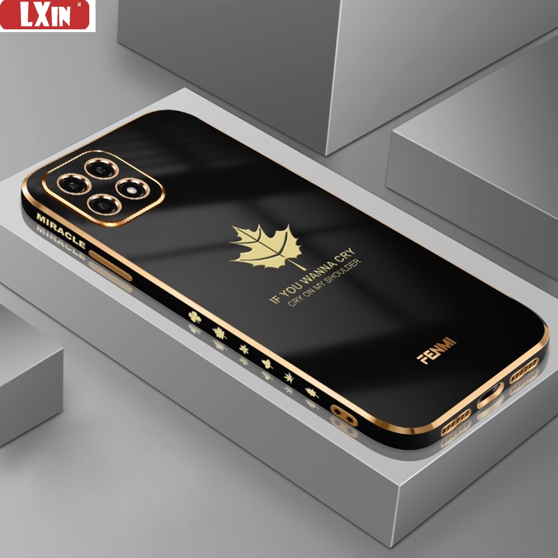 Soft Case Desain Daun Maple Electroplated Untuk Realme C53 C55 Realme 10 C33 C31 C35 C30 Realme 8i C2 C21Y C11 2021 C15 C3 5i 6i Reno 7 4G 4F OPPOA55 A96 A76 A95 A74 F11 Pro A93