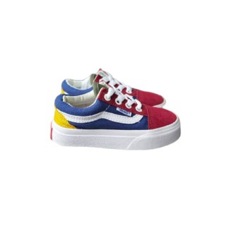 vans old skool red blue white