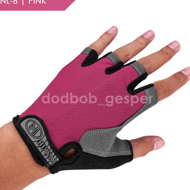 Sarung Tangan Wanita Sarung Tangan Sepeda Motor / Gloves Half Finger / St Motor / Znl-8 - Pink Promo