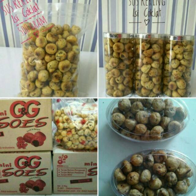 

Soes kering isi coklat