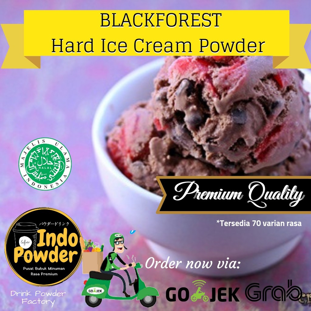 Blackforest HARD ICE CREAM Powder 1Kg - Bubuk Ice Cream Blackforest 1Kg