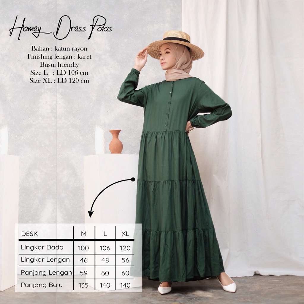 Gamis Dewasa Homey Dress Polos By Dianhijab.id - Bahan Rayon Viscose Premium Gamis Dewasa Luxury Gamis Pengajian Adem Nyaman Dipakai - Bisa COD