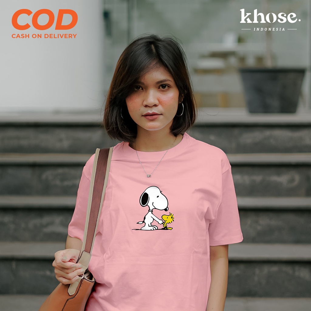KHOSE KAOS UNISEX KARAKTER SNOOPY KODE S-02 / KAOS PRIA WANITA / KAOS COUPLE / T-SHIRT TUMBRL