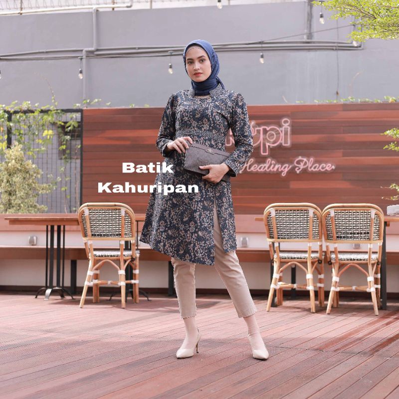 Tunik Batik Wanita Lengan Panjang Batik Wanita Modern Atasan Batik Wanita Motif Jaiz