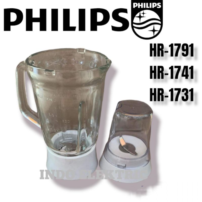 GELAS JUS KACA+PISAU MOUNTING BLENDER PHILIPS CUCINA HR-1731 HR-1741 HR-1791