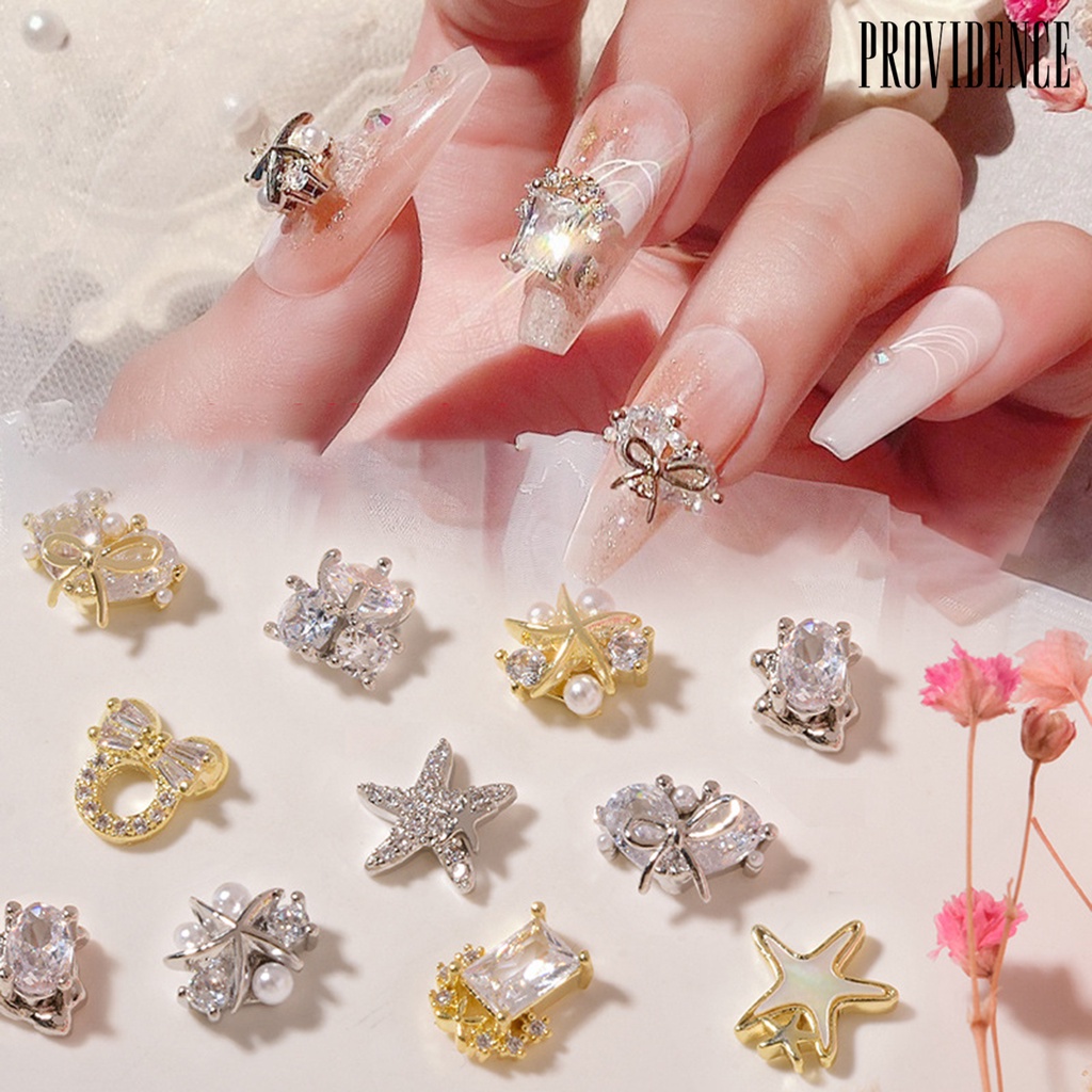 Providence Hiasan Kuku Bentuk Bintang Laut Aksen Berlian Imitasi Untuk Aksesoris Nail Art DIY