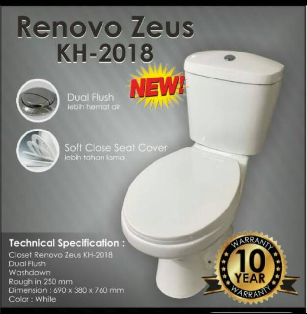 Kloset Closet Duduk Otomatis Renovo Volk Pare Kediri Distributor Grosir Supplier Indonesia