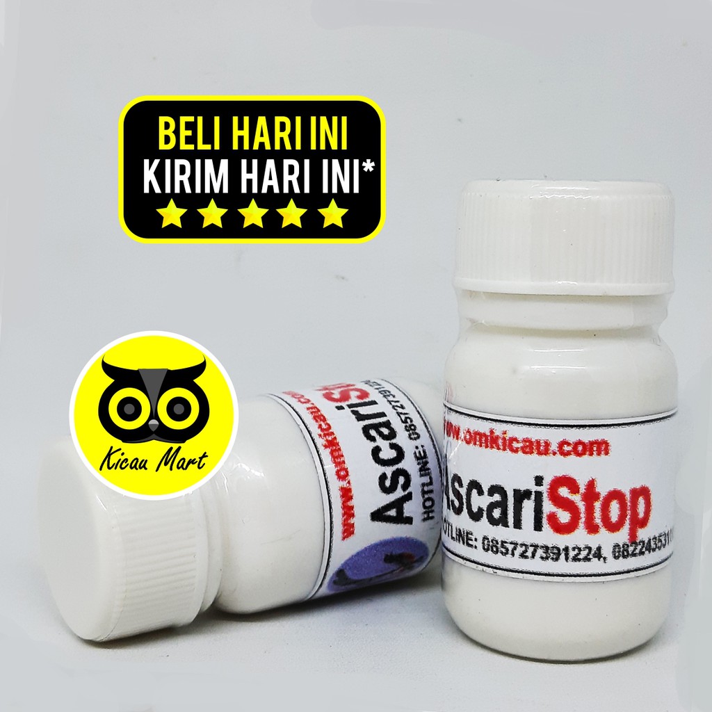 OBAT BURUNG ASCARI STOP OM KICAU SERBUK ATASI SAKIT CACINGAN KURUS NYILET BULU NGEMBANG MEKAR VASSTOK