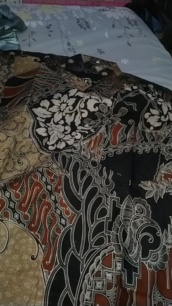Nailo Batik Hrb026 Kenongo Kemeja Tosca Pendek Pekalongan Padi M L Xl Sogan Tulis Halus Kemeja Batik