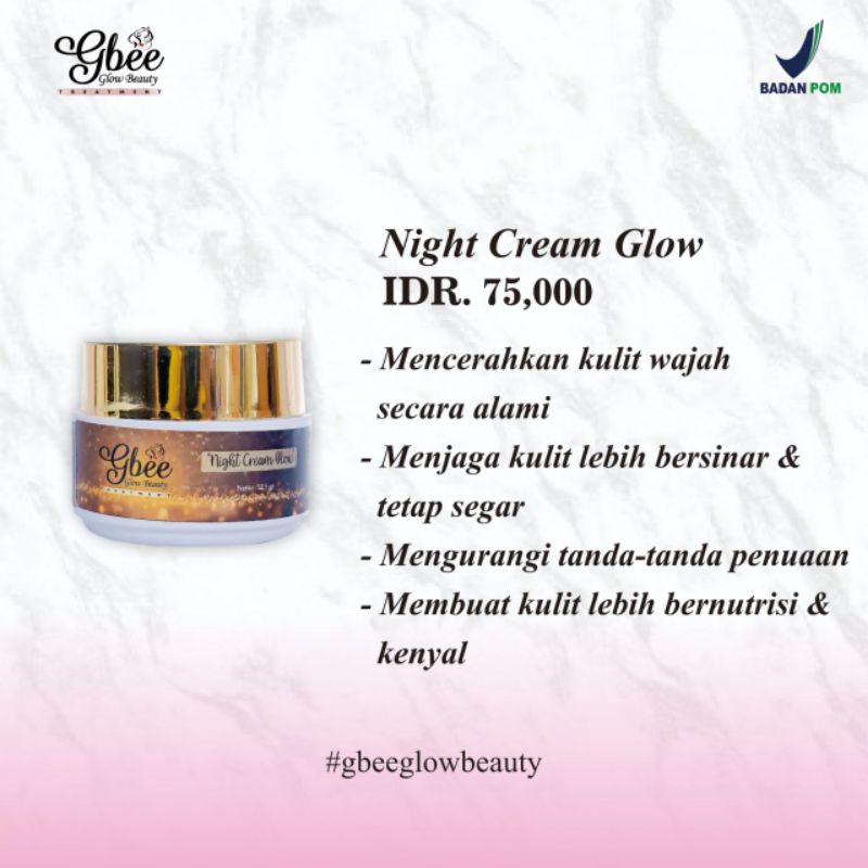 NIGHT CREAM GOLD KINCLONG GB GLOW BEAUTY ORI BPOM