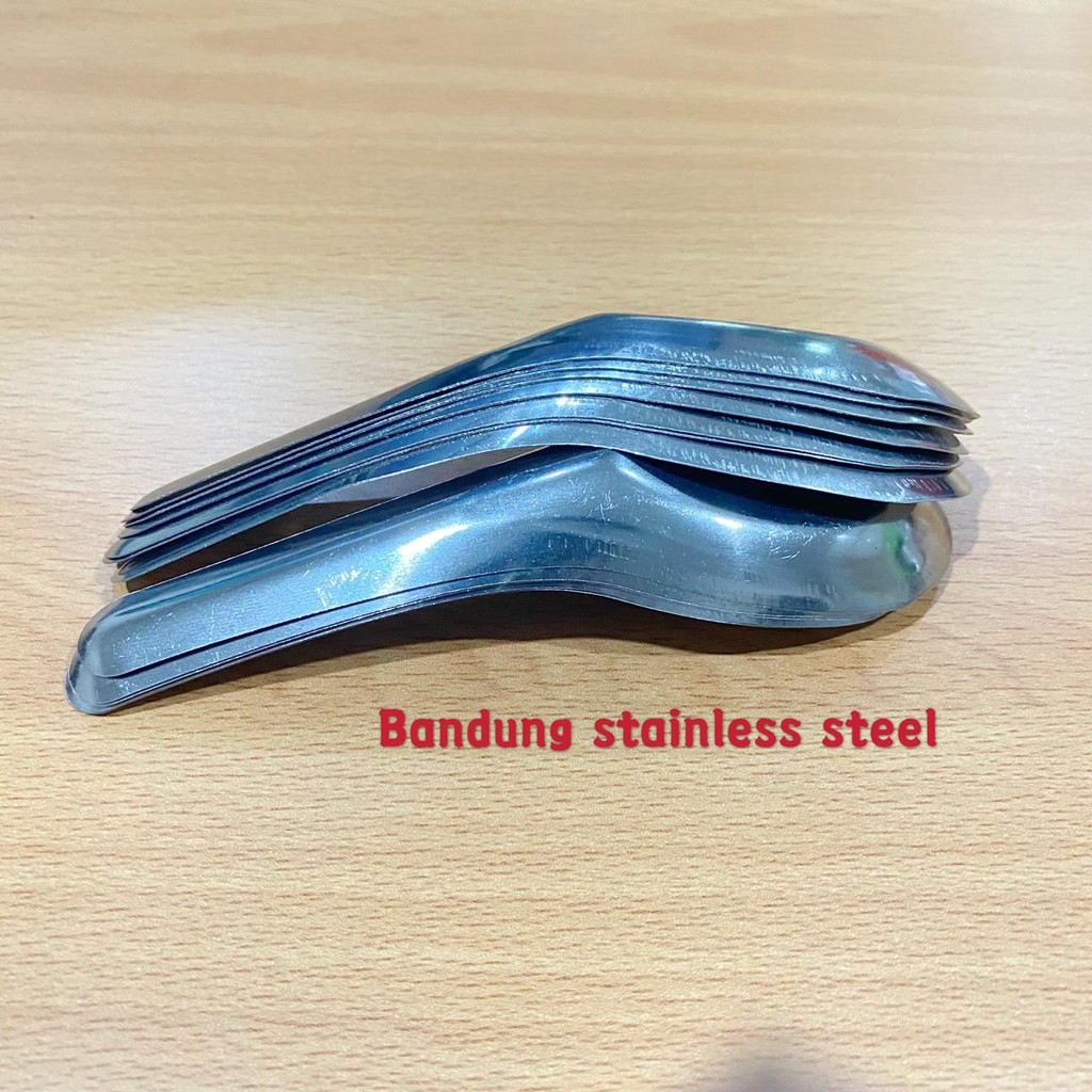 12pcs sendok bebek sendok bubur tipis stainless steel