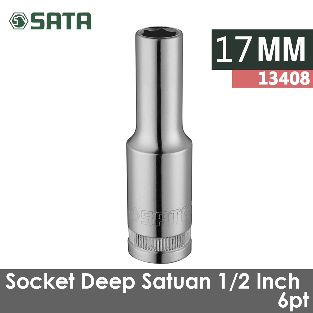 SATA TOOLS  1/2 inch DEEP SOCKET 17 MM DR.6PT 13408