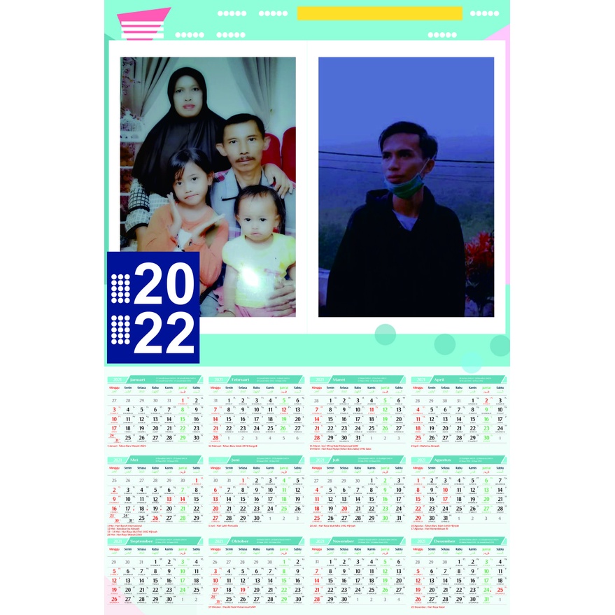

DESK KALENDER /KALENDER DINDING 2022 COSTUM MURAH isi 1 (260 gsm)
