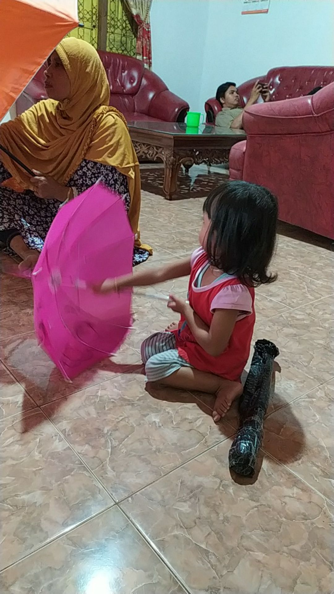 Payung Anak Karakter Kucing/ Payung Mainan/ Payung Motif Animal Kuping Kecil