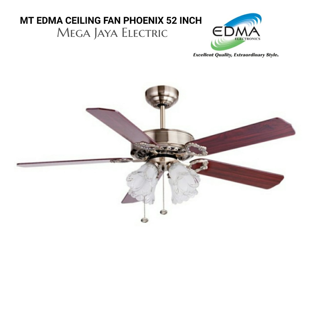 MT EDMA CEILING FAN PHOENIX 52 INCH / KIPAS LAMPU AC MOTOR