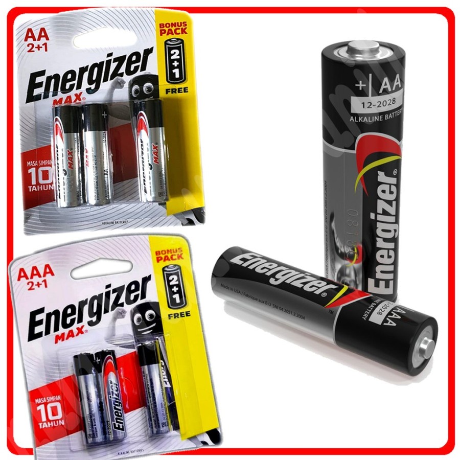 Baterai Energizer Max AA  isi 3 dan AAA isi 3 / Baterai Energizer AA / AAA Batu Batrai jam dinding batre remot batre original energiser isi 3 promo [ COD ]