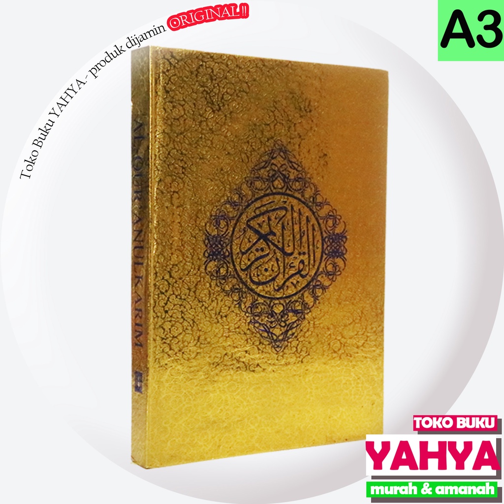 Al Quran Cover Emas ukuran Jumbo Besar A3 Non Terjemah - Dian Rakyat DR