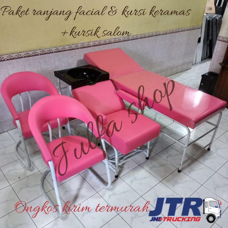 paket ranjang facial & kursi keramas+ kursi salon/ranjang facial/bed facial/kursi keramas/bacin