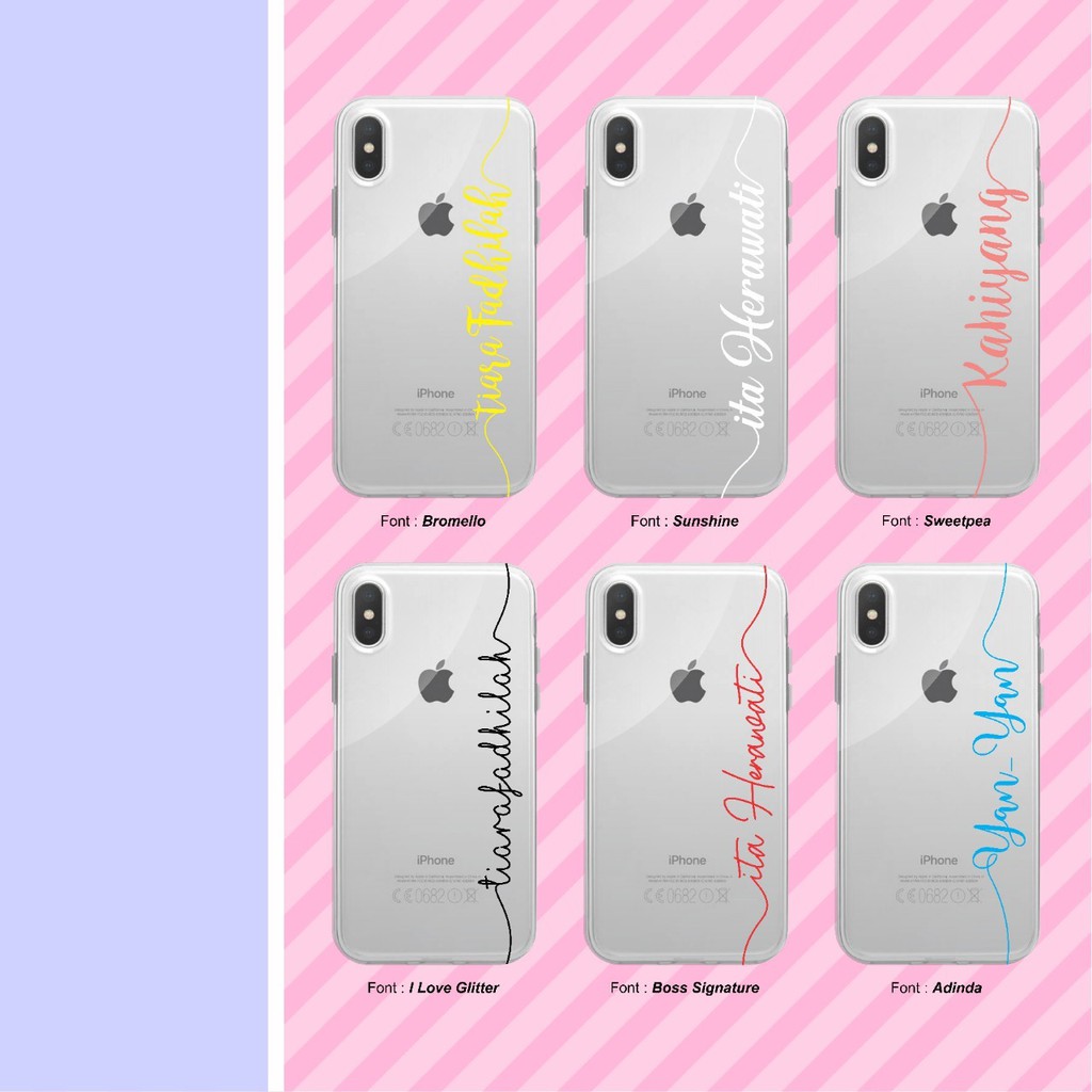 custom nama anticrack case iphone samsung a6 plus j4 plus oppo f5 f7 youth vivo y51 y21 nokia