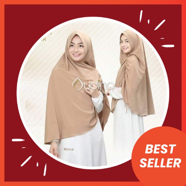 Khimar coklat hijab instant non pet serut Mauliza by Audina