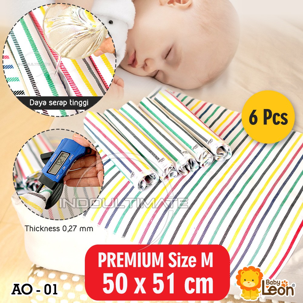 100% CEPAT SERAP COTTON Alas ompol bayi BABY LEON ukuran TERLENGKAP AO-01 BABY LEON  perlak alas tidur bayi popok bayi murah perlengkapan bayi lahir alas ompol lorek bayi lemek lurik katun AO-05 BABY STAR