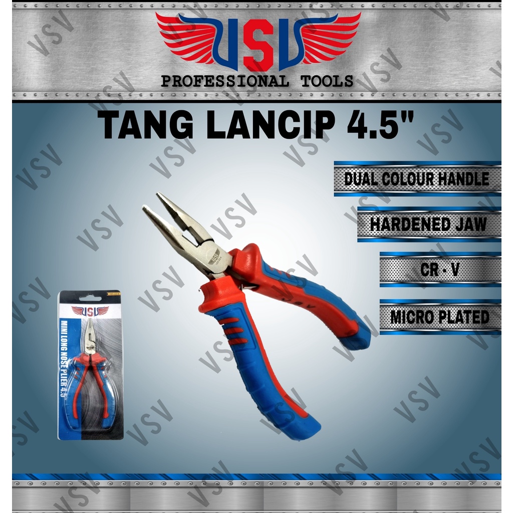 VSV Tang Mini 4.5&quot; Tang Kombinasi Lancip Potong Kakatua Mini Pliers 4.5inchi