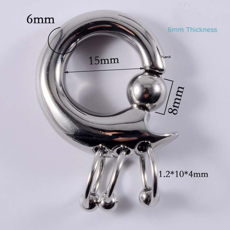 1 Piece Lobe Piercing Plug Earrings Captive Bead Ring Spring Bead Stainless Steel Hip Hop Style