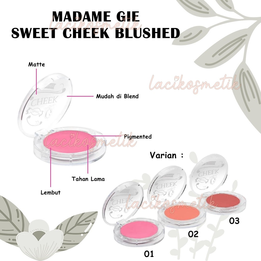 ✨LACIKOSME✨ MADAME GIE SWEET CHEEK BLUSHED - FEMME XOXO SQUISH MA CHEEK MAKE IT SHARP