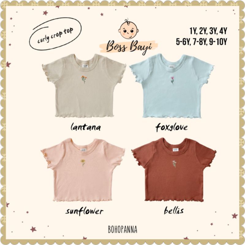 BOHOPANNA - Curly Crop Top / Baju Atasan Anak Perempuan