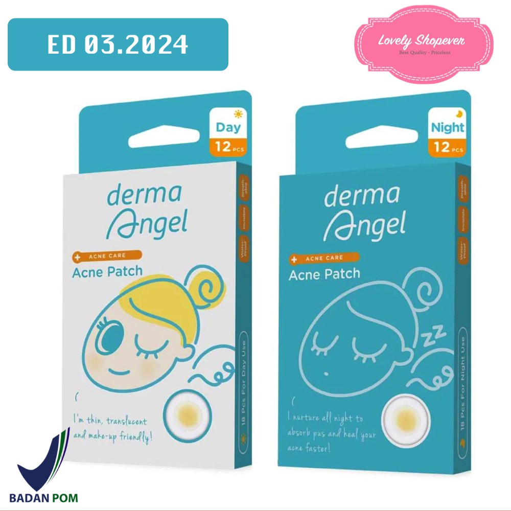 DERMA ANGEL ACNE PATCH DAY & NIGHT 6 12 MIX PCS PLESTER JERAWAT