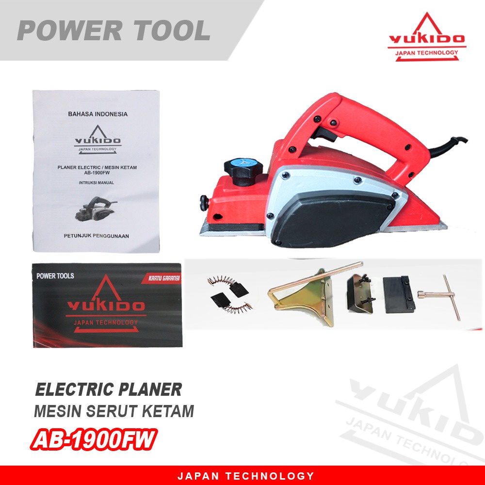 Promo Shoppee!!!!!!YUKIDO AB-1900FW Planner Serut Kayu Planer Ketam Sugu Pasah Mesin/ Mesin Planer Murah - Terlaris - mesin ketam tangan mesin serut kayu listrik