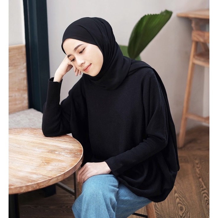 GONEGANI batwing sweater BLACK
