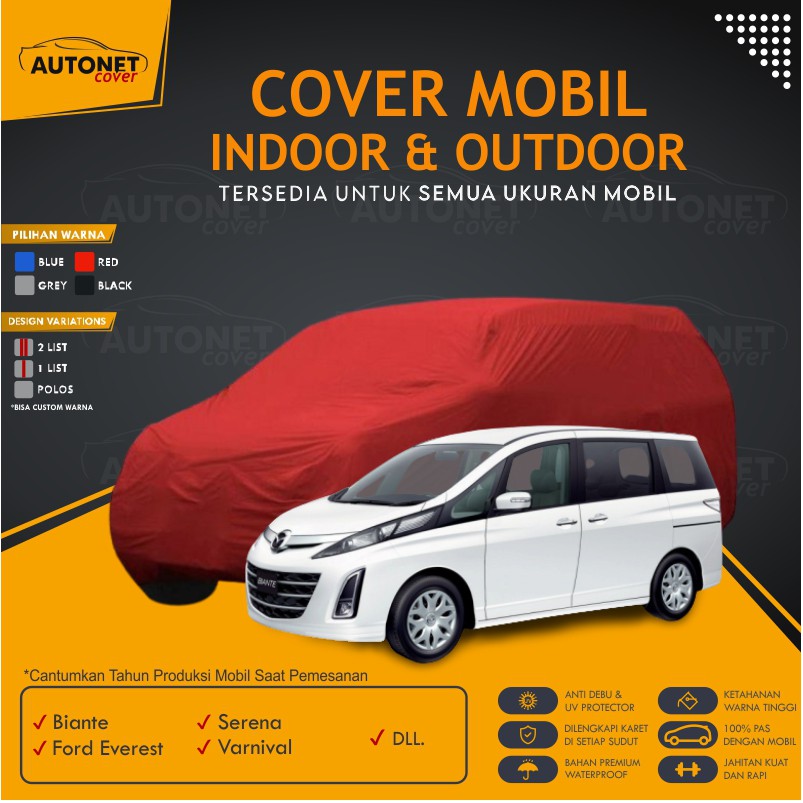 Body Car Cover Premium Mazda Biante Autonet Cover Sarung Mobil Anti Air Custom Warna Serene Varvial