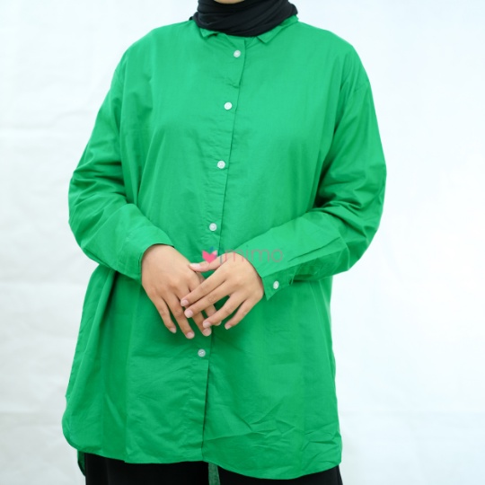 Lady Long Kemeja (Oversized Kancing Lengan 1)