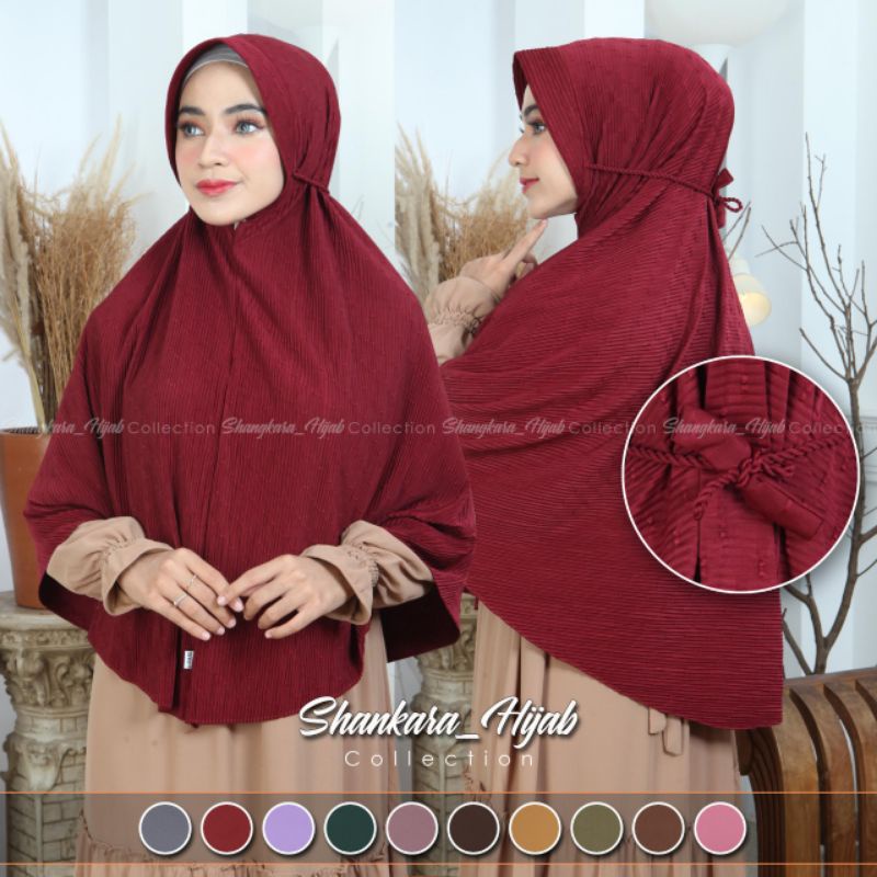BEST SELLER - JILBAB INSTAN JERSEY STRADA JUMBO / JILBAB JERSEY PLISKET STRADA PET TALI TAMBANG