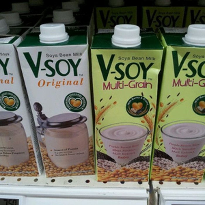 V Soy Original Atau Multi Grain Susu Kacang Kedelai Uht Soya Bean Milk 1000 Ml Shopee Indonesia