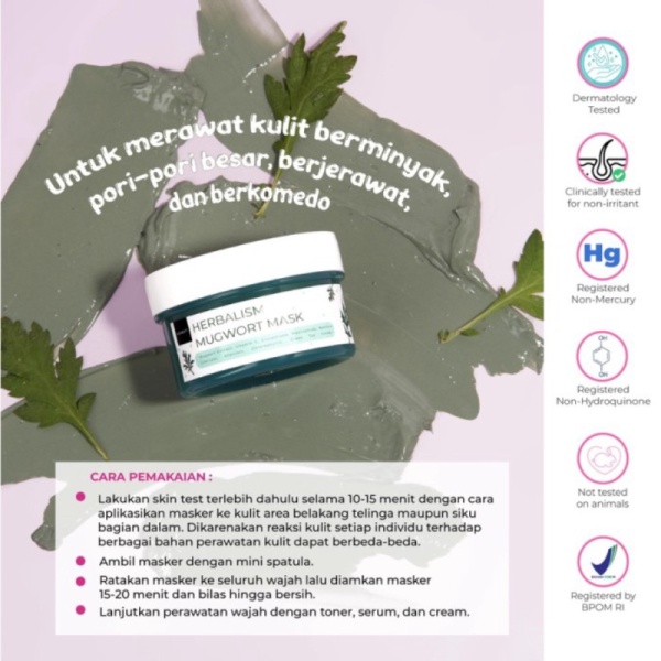 Dijual SCARLETT Herbalism MUGWORT MASK Herbal Masker Wajah muka scarlet Limited