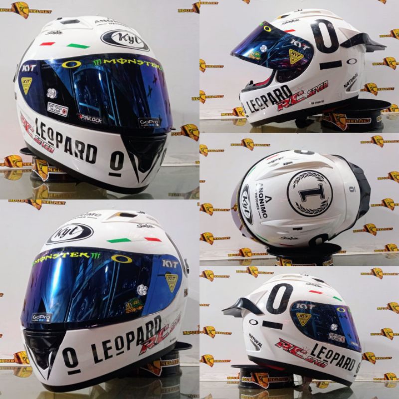 HELM KYT RC7 SOLID WHITE LEOPARD FULL PAKET GANTENG ONGKIR TERMURAH 2KG