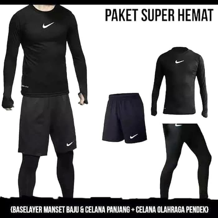 PROMO!! PAKET Baselayer Baju legging dan celana olahraga Gym Fitness TERJANGKAU TERMURAH