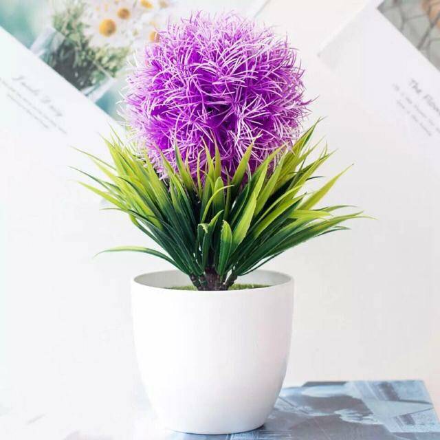 NM346 Bunga plastik / Pajangan bunga Artifisial / Snapdragon/ Vas Bulat-3