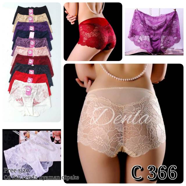 Tally 366 Celana Dalam CD Wanita Besar Renda Brukat Fit To XXL