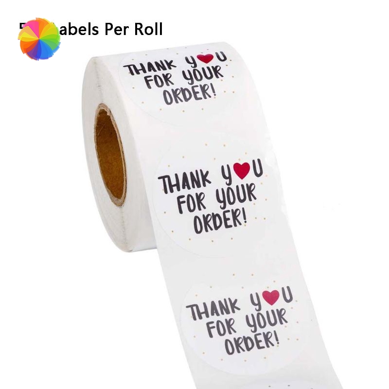 

500 Pcs Stiker Label Motif Tulisan Thank You For Your Order Bahan PVC untuk Bungkus Makanan